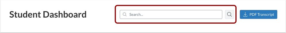 View Student Dashboard Search Field