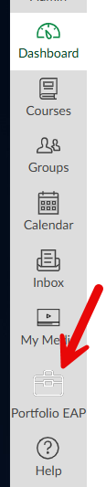 canvas beta global navigation with portfolio icon