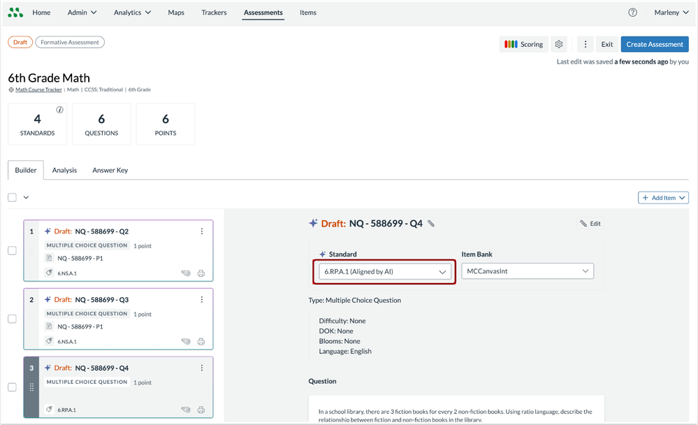 Draft Assessment: Standard