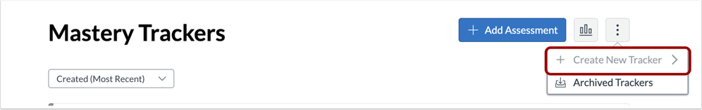 Disabled Create New Tracker