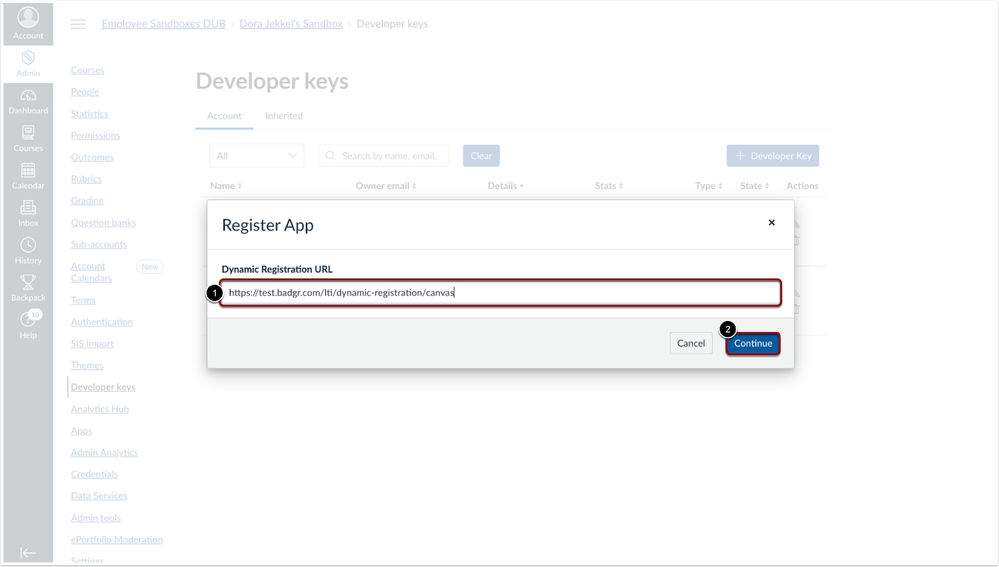Register App Modal