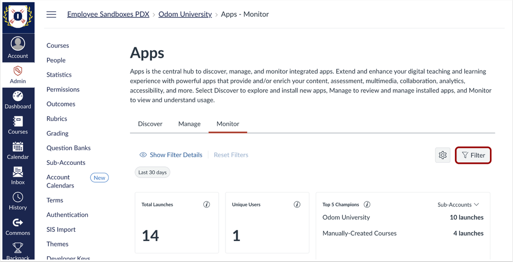 Canvas Apps Monitor: Filter