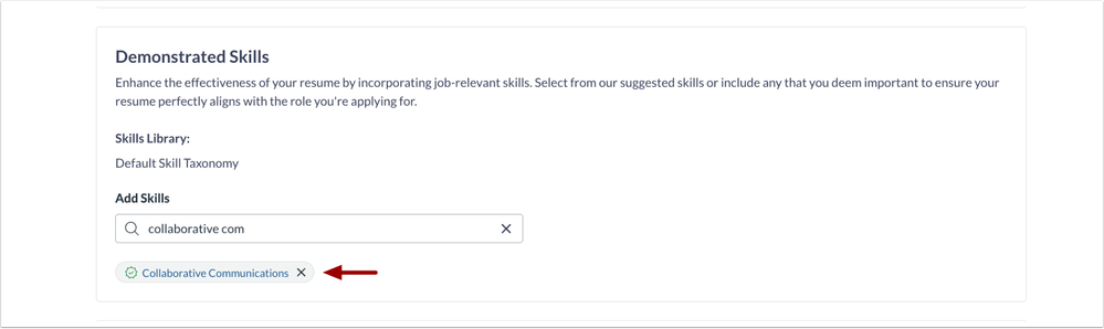 Demonstrated Skills Link