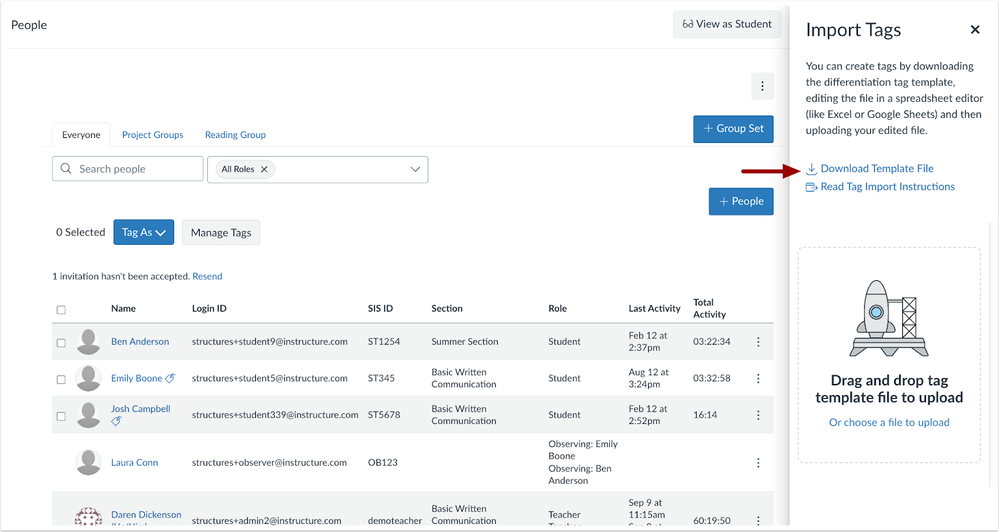 Download CSV Template