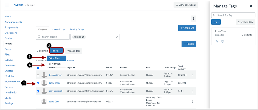 People Page Manage Tags