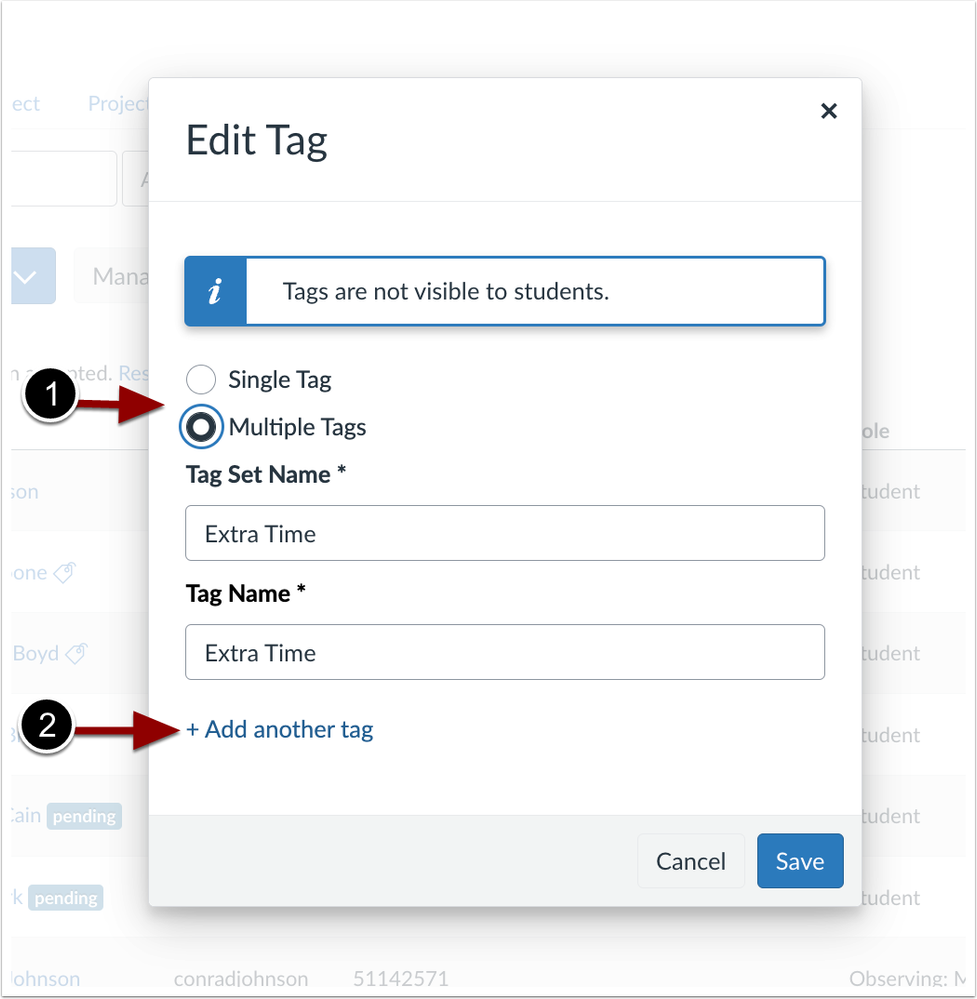Edit Tag Modal