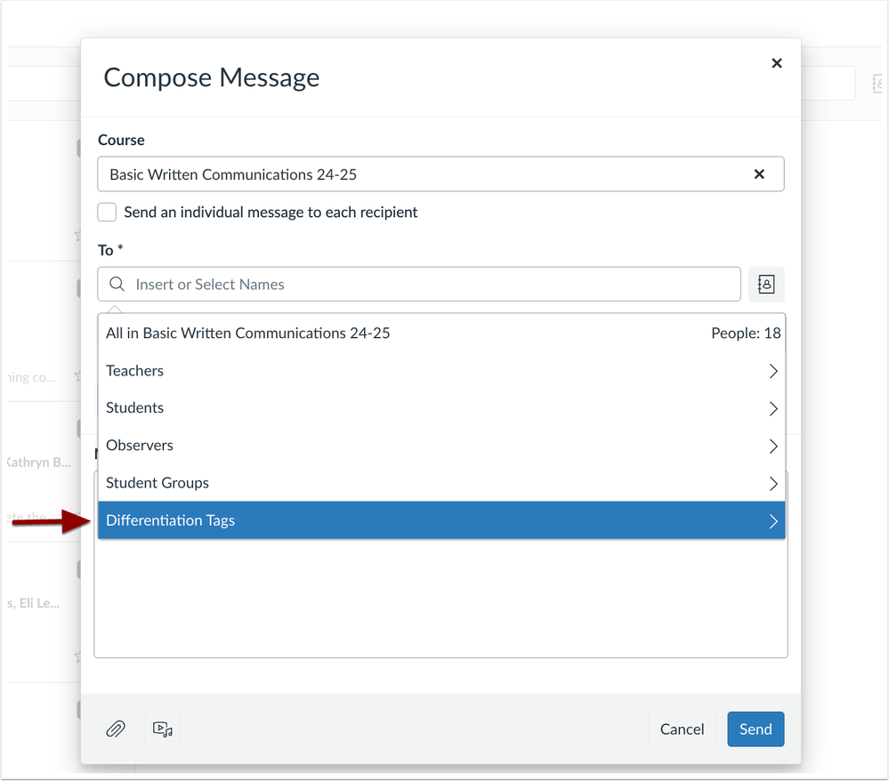 Inbox To Differentiation Tags Option