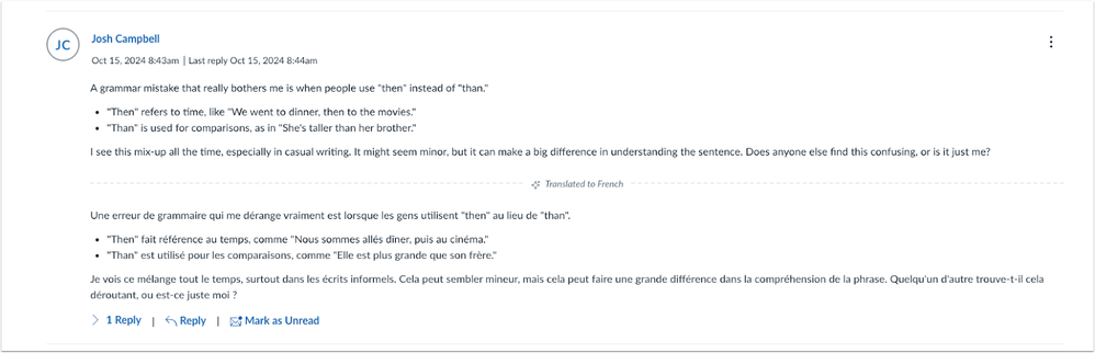 Discussion Translation View