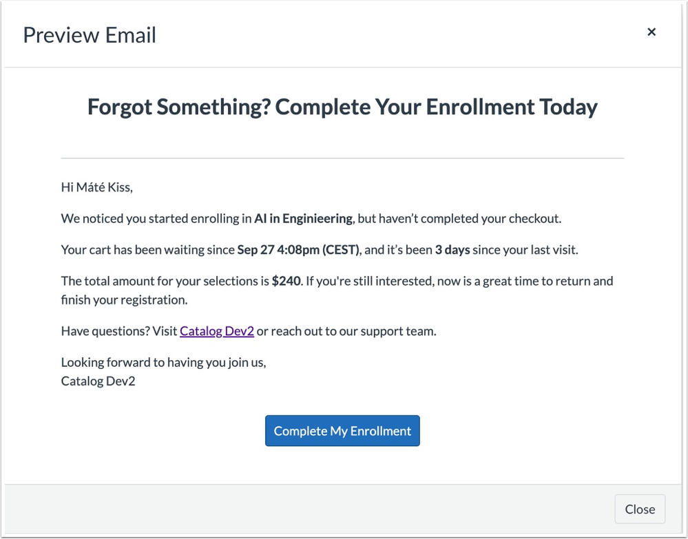 View Email Preview