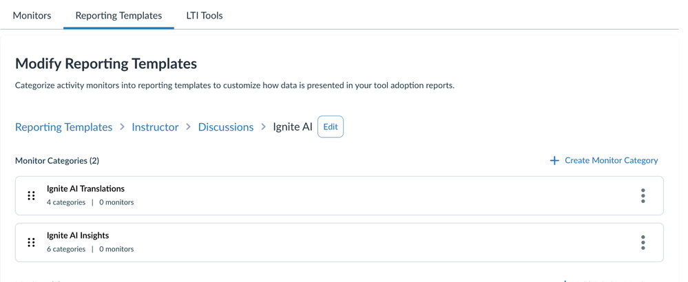 Monitor Categories: Ignite AI