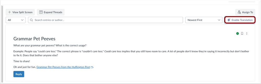 Open Translation Button