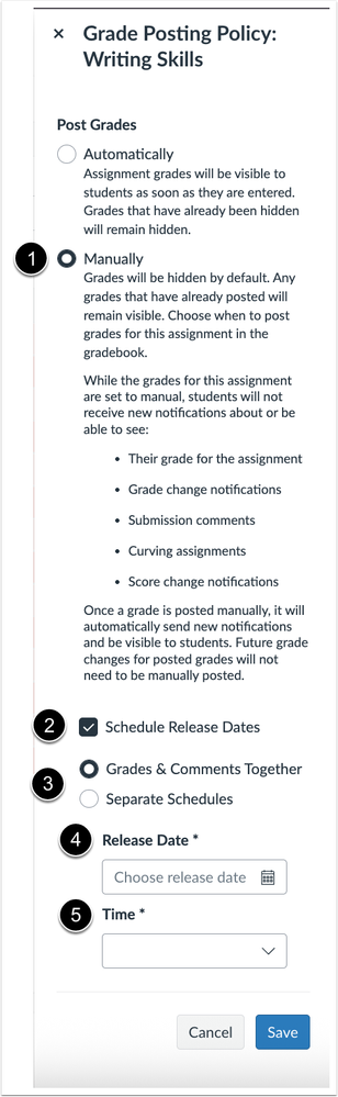Assignment Grading Policy Modal