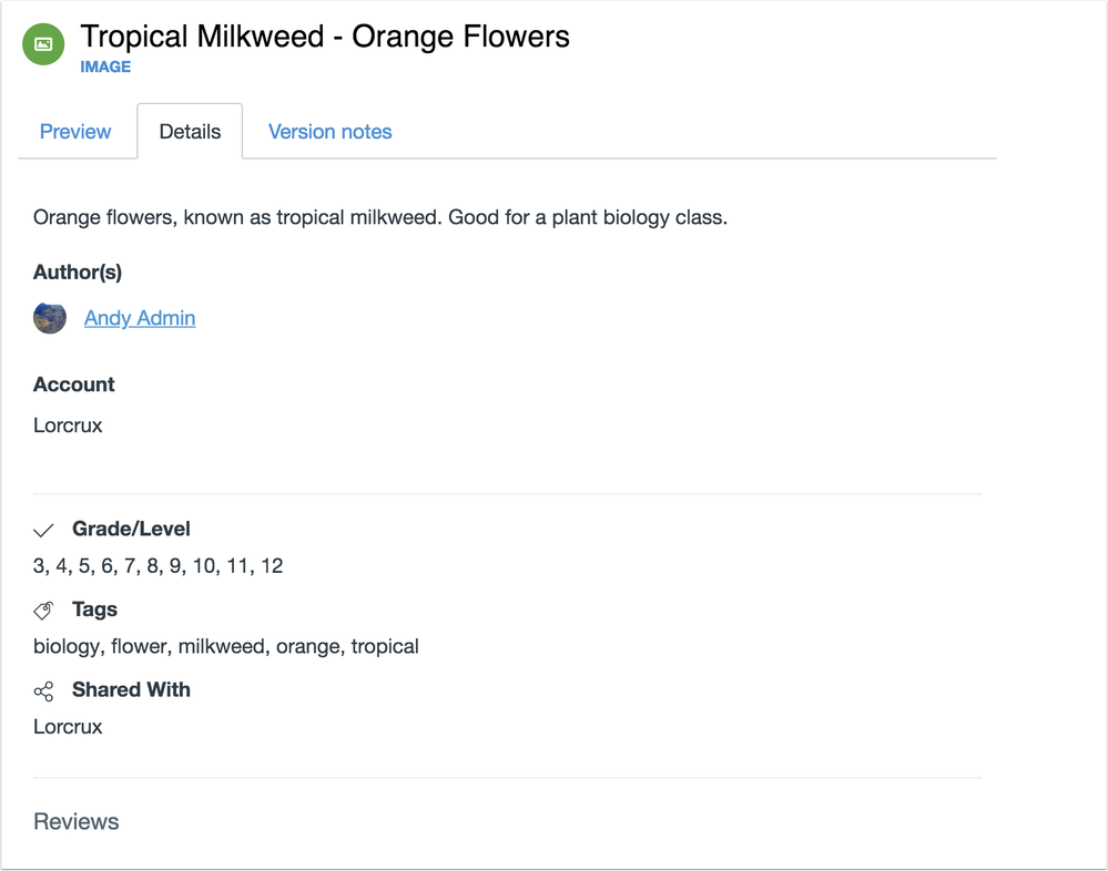 Commons Preview Details Tab Commons Preview Details Tab
