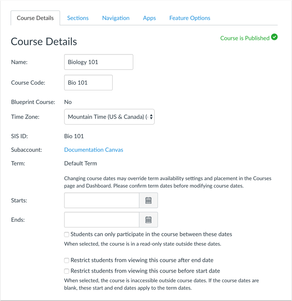 Course Details options placement changes Course Details options placement changes