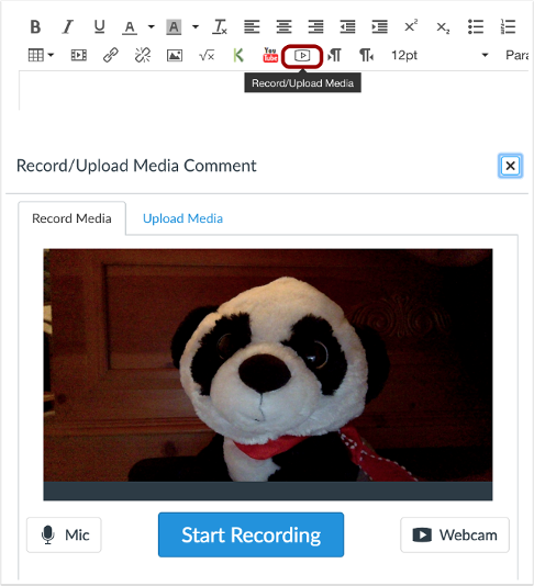 Rich Content Editor HTML5 Media Recording