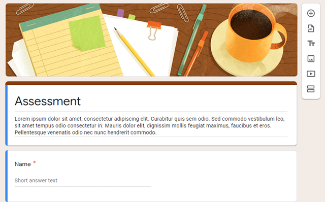 Google form example