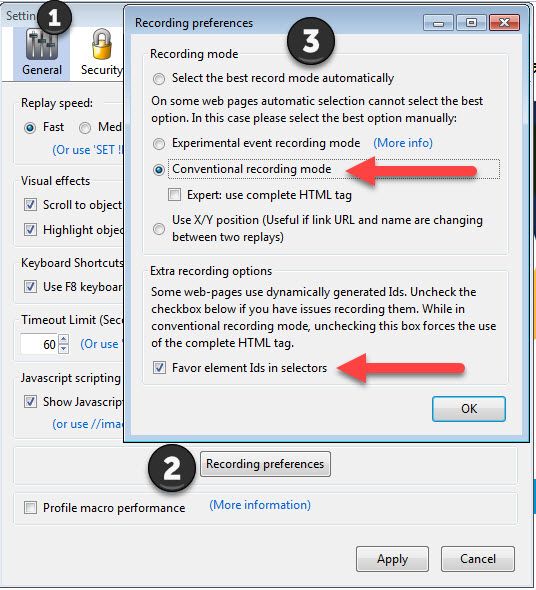 Firefox recorder settings Firefox recorder settings