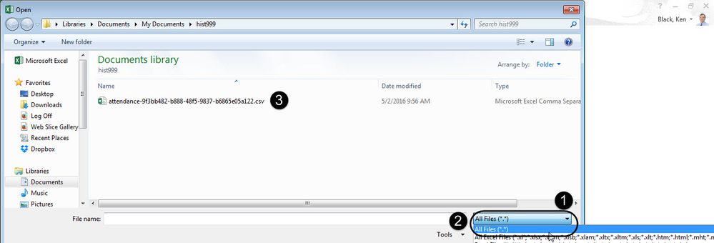 Finding the CSV file Finding the CSV file