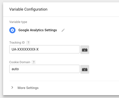 Google Analytics settings page with a dialog for your tracking ID