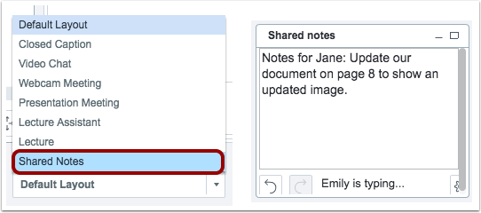 BigBlueButton Conferences Shared Notes Layout