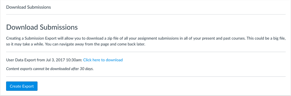 Content Export Expiration Clarification Content Export Expiration Clarification