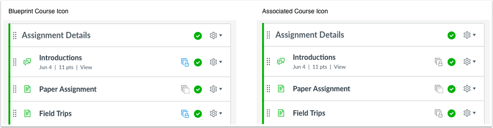 Blueprint Course icon color in Blueprint Course and associated course