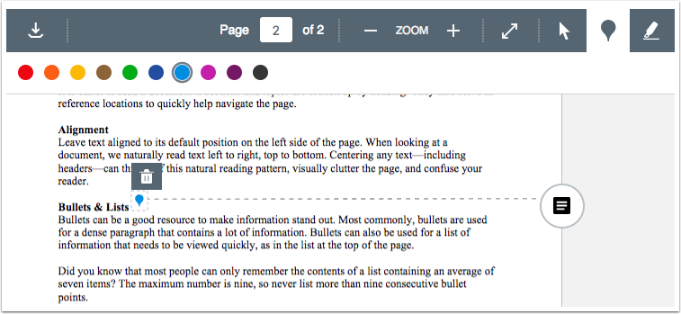 DocViewer Delete Icon displays above annotation DocViewer Delete Icon displays above annotation