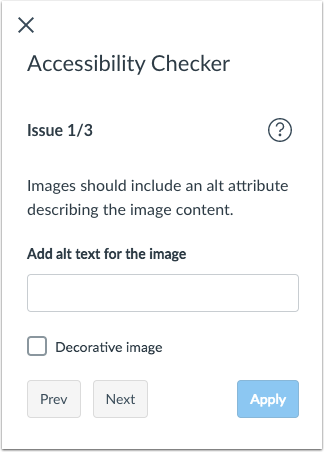 The Accessibility Checker includes adjustments to the placement of several items in the sidebar