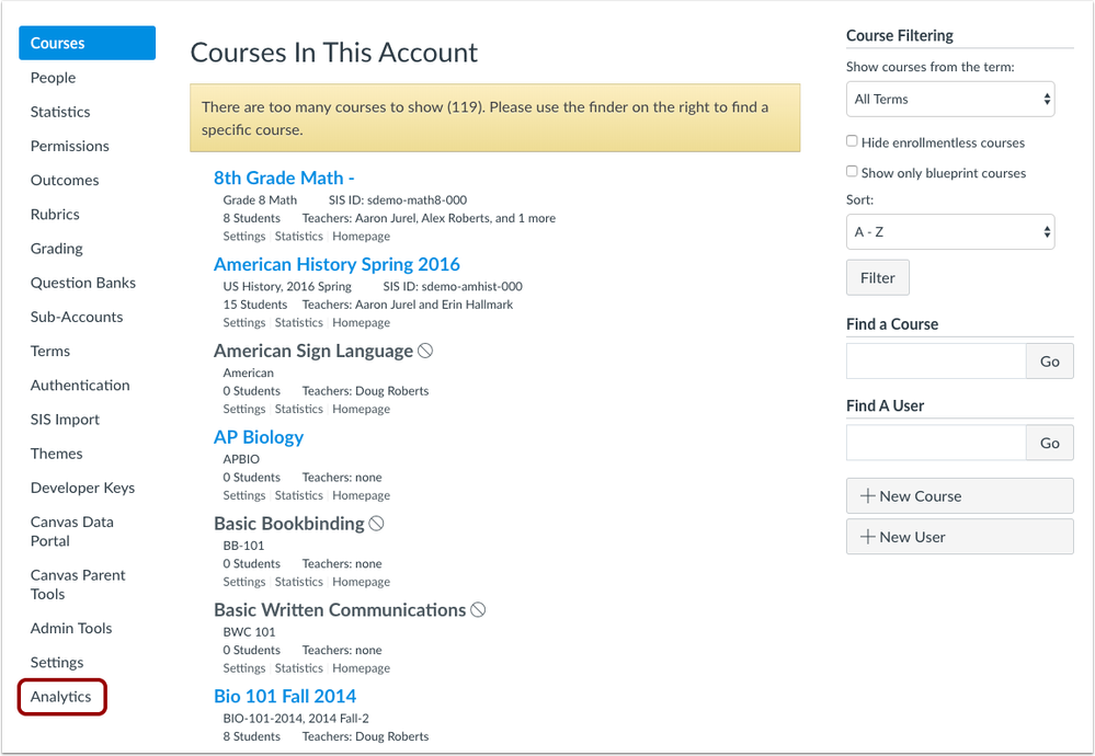 Analytics link moved to Account Navigation Analytics link moved to Account Navigation