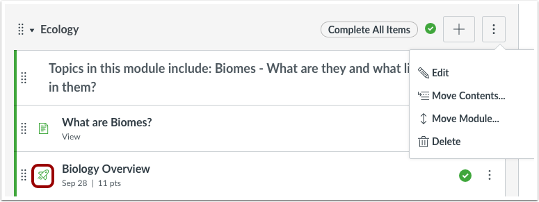 Modules cannot be duplicated if a module contains a classic quiz