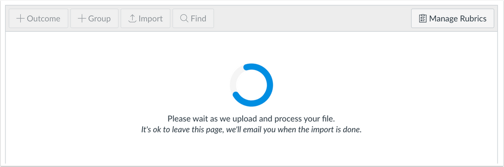 Imports may take a while to process in the Outcomes page