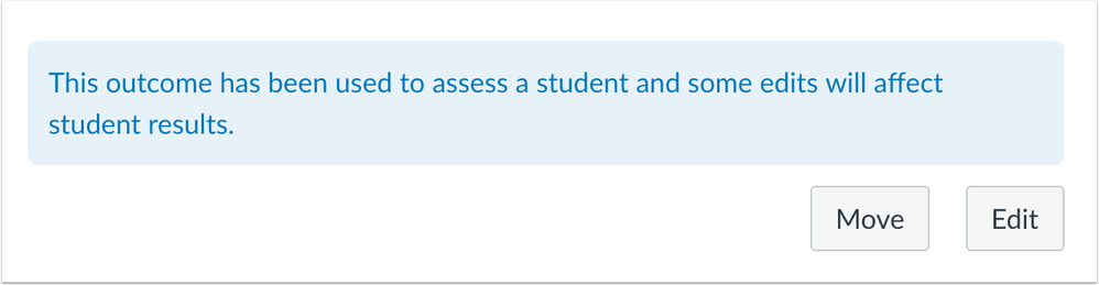 Outcomes that have been used to assess a student display a message in the outcome Outcomes that have been used to assess a student display a message in the outcome