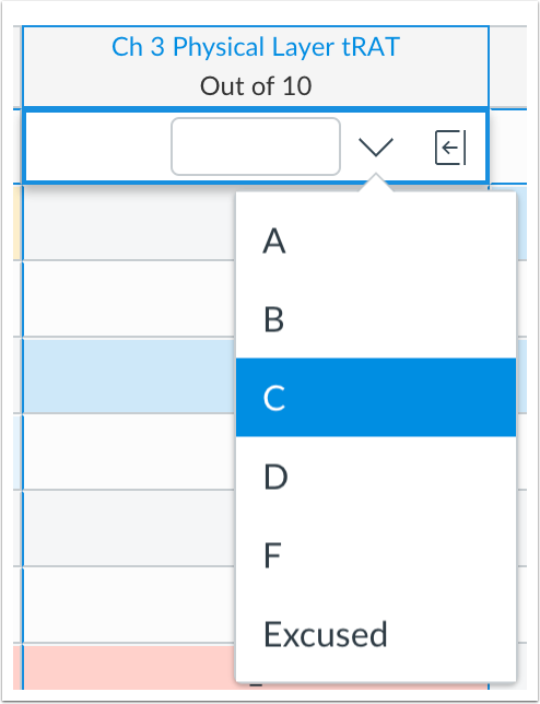 Letter grade and grading scheme assignments include a grading scheme menu Letter grade and grading scheme assignments include a grading scheme menu