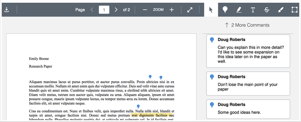 DocViewer single page comments DocViewer single page comments