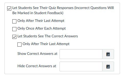 Let Students See Their Quiz Responses Let Students See Their Quiz Responses