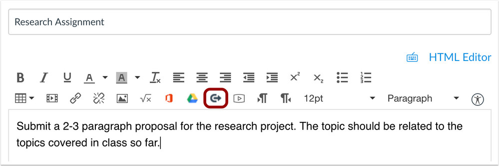 Commons icon in the Rich Content Editor