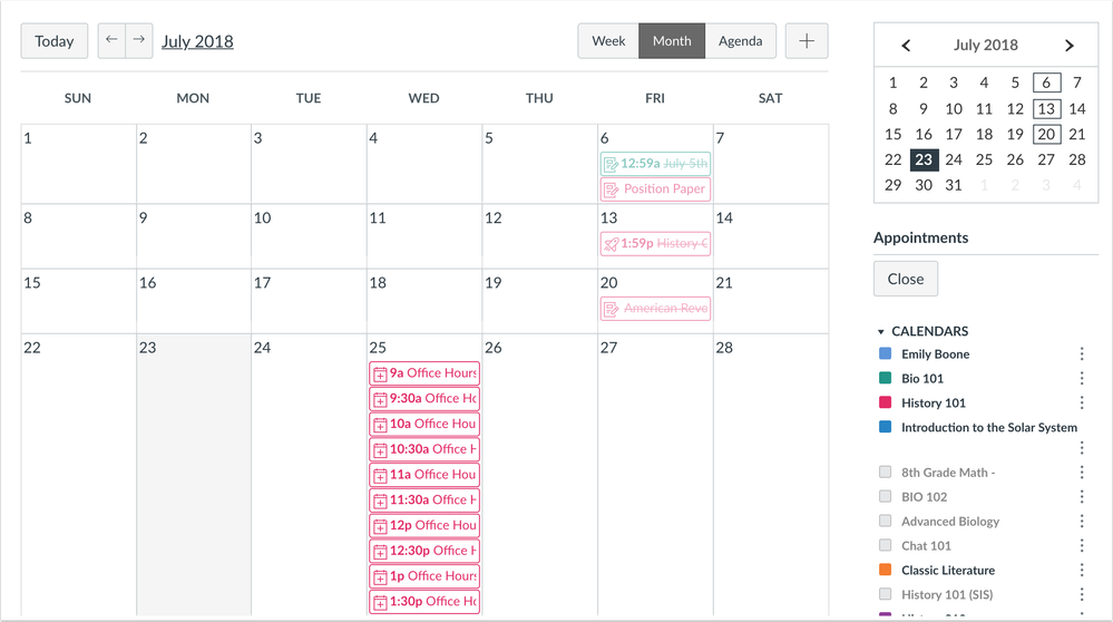 Scheduler Calendar Student View All Appointments Scheduler Calendar Student View All Appointments