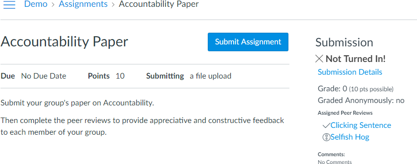 Student Assignment Details Student Assignment Details