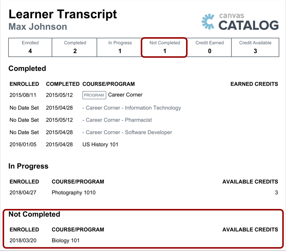 Student Transcript_ Not Completed Sections Student Transcript_ Not Completed Sections