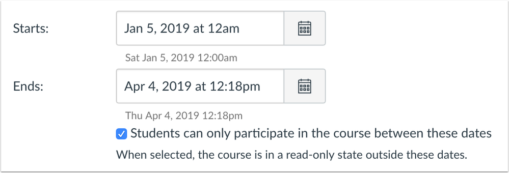 catalog participation dates