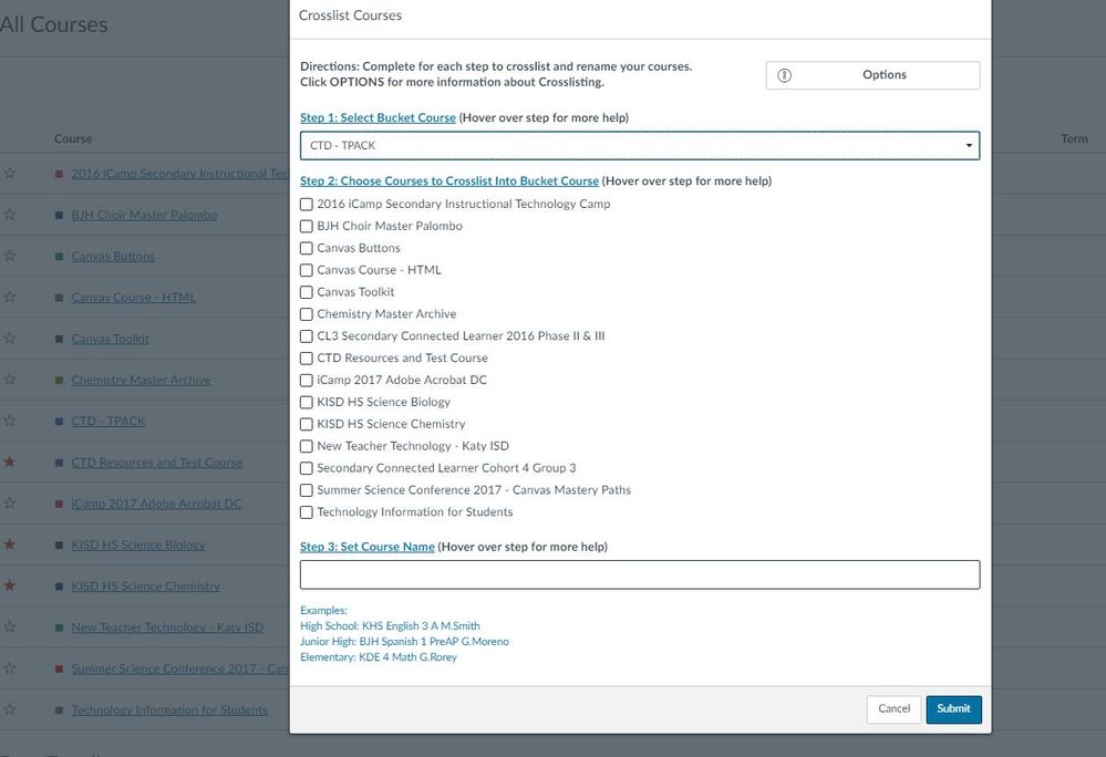 Crosslist Courses