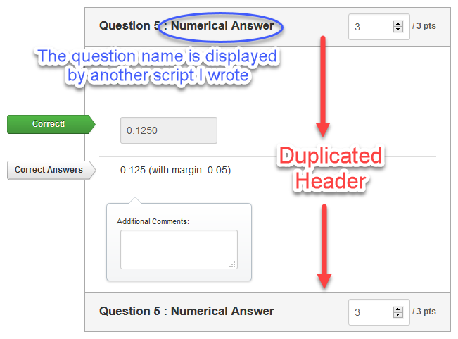 Duplicating Question Header Duplicating Question Header