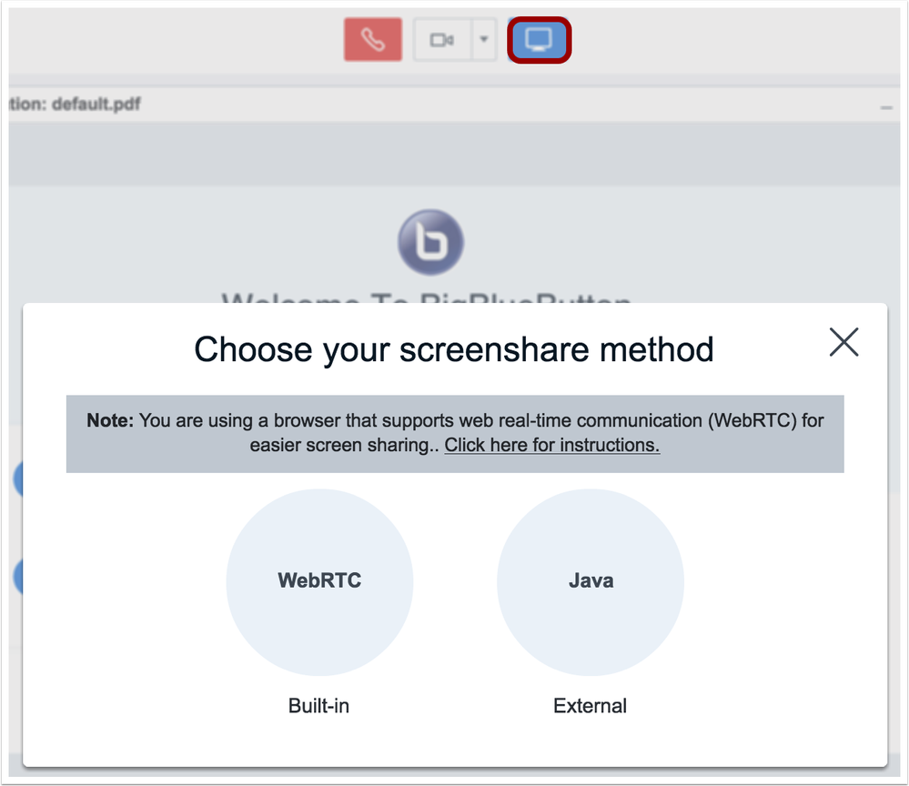 Conferences WebRTC functionality in Chrome and Firefox desktop web browsers