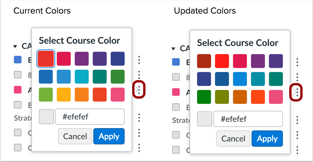 The default course color hex values have a 3_1 ratio