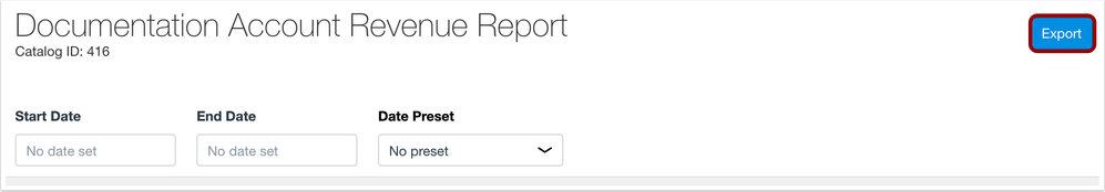 Sub-Catalog Report Exporting Sub-Catalog Report Exporting