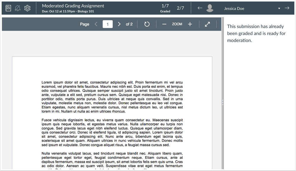 SpeedGrader is read only for graders who are over the maximum number of graders set for the assignment SpeedGrader is read only for graders who are over the maximum number of graders set for the assignment
