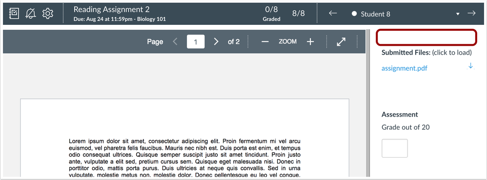 SpeedGrader sidebar does not show submission details for anonymous assignments SpeedGrader sidebar does not show submission details for anonymous assignments