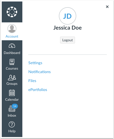 User Navigation profile initials in sidebar User Navigation profile initials in sidebar