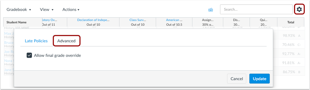 New Gradebook Setting for Final Grade Override option New Gradebook Setting for Final Grade Override option