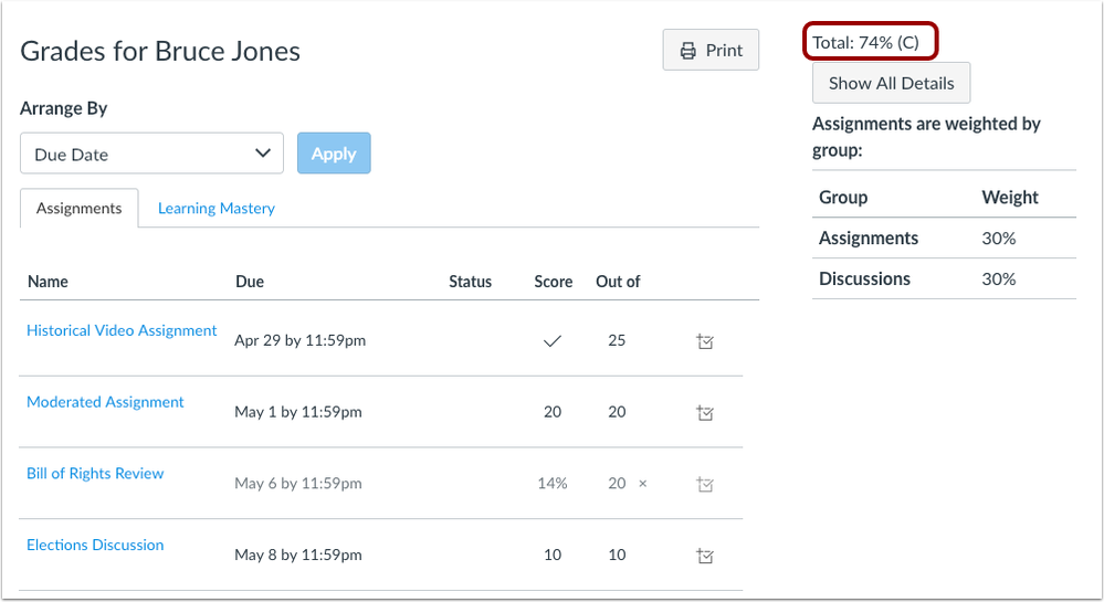 New Gradebook Override Grade showing in Student Grades Page